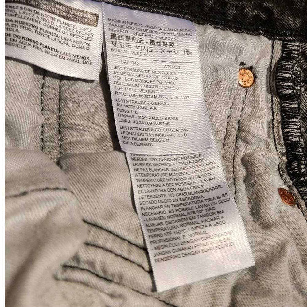 Levi's 501 Original Fit Jeans Mens 40x30 Black Faded Button Fly Straight Leg